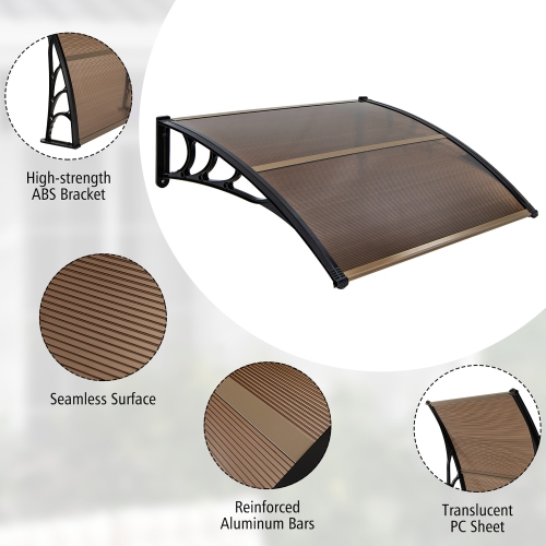 Gymax 2 PCS 48'' x 40'' Patio Awning Canopy Outdoor Window Door Overhang Rain Protection
