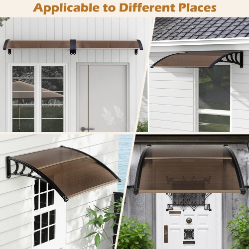 Gymax 2 PCS 48'' x 40'' Patio Awning Canopy Outdoor Window Door Overhang Rain Protection