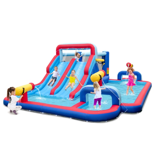 Costway Inflatable Water Slide Park Kids Bounce House Climbing Jumping without Blower