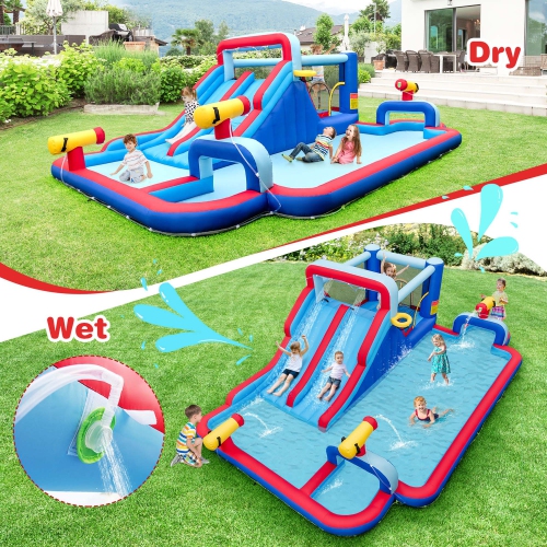 Costway Inflatable Water Slide Park Kids Bounce House Climbing Jumping without Blower