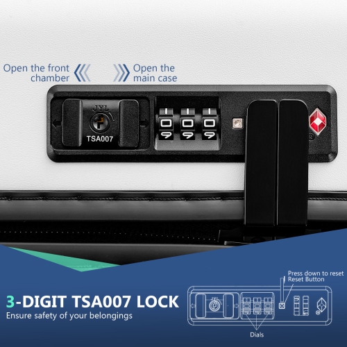 Bagage de cabine rigide 20 po TSA de Costway avec pochette avant et port USB