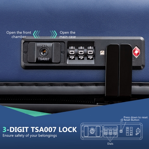 Bagage de cabine rigide 20 po TSA de Costway avec pochette avant et port USB