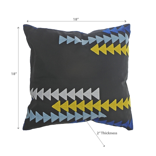 Maison Concepts Polyester Embroidered Arrow Cushion Black - Set of 2