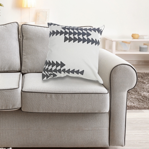 Maison Concepts Polyester Embroidered Arrow Cushion White - Set of 2