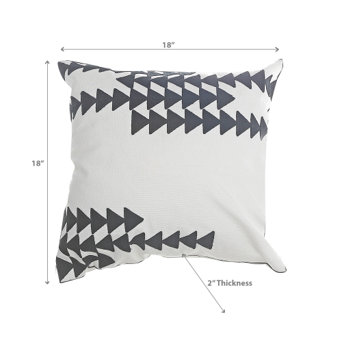 Maison Concepts Polyester Embroidered Arrow Cushion White - Set of 2