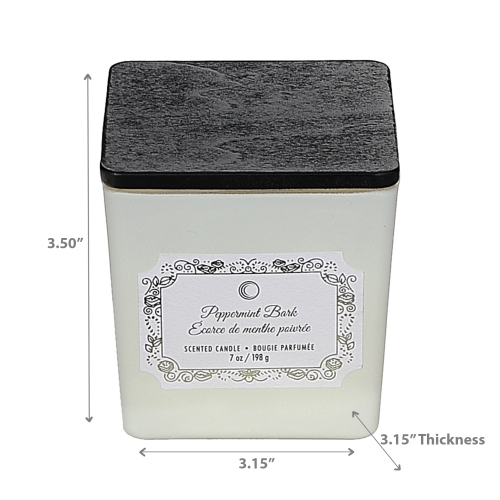 Maison Concepts Christmas 7Oz Square Candle Peppermint Bark