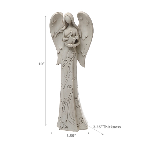 Maison Concepts Christmas Polyresin Angel With Engravings - Set of 2