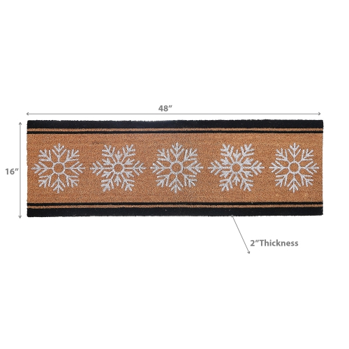 Maison Concepts Christmas Coir Door Mat Snowflakes 16 X 48