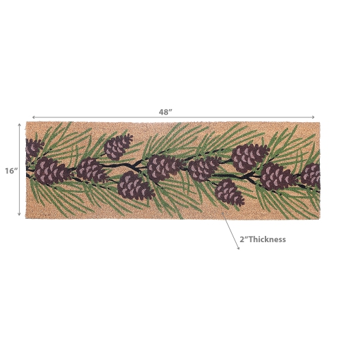 Maison Concepts Christmas Coir Door Mat Pinecones 16 X 48