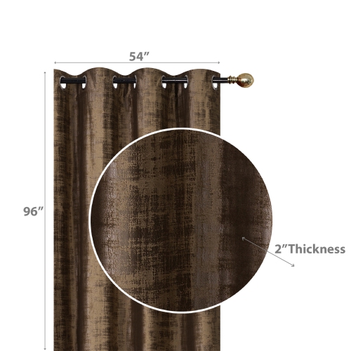 Panneau en caoutchouc texturé et œillets chocolat de Maison concepts - Ensemble de 2
