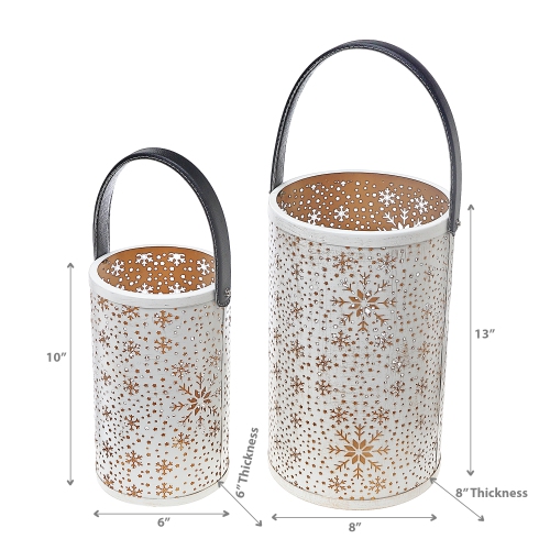 Maison Concepts Christmas Metal Cutout Lantern Set Of 2 Snowflake