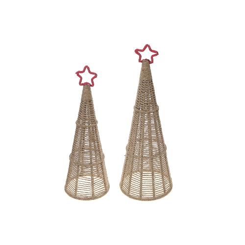 Maison Concepts Christmas Jute Cone Tree With Star Set Of 2 Best Buy
