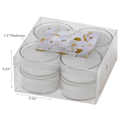 Paquet de 8 bougies chauffe-plats parfumées au jasmin doux de Maison concepts - Ensemble de 4