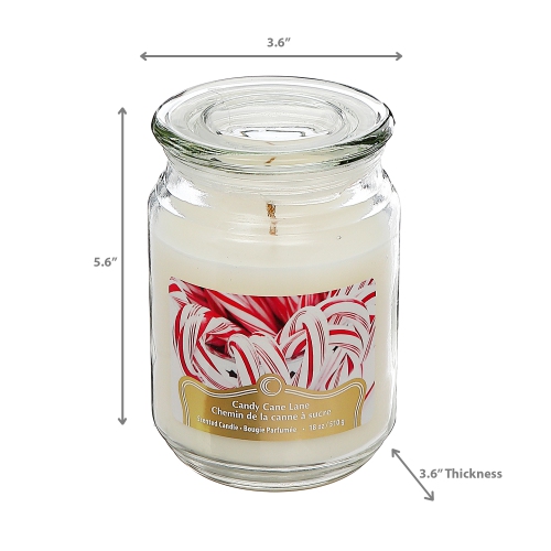 Maison Concepts Christmas 18 Oz Scented Jar Candle Candy Cane - Set of 2