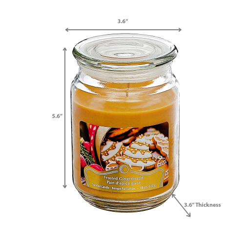 Maison Concepts Christmas 18 Oz Scented Jar Candle Gingerbread - Set of 2
