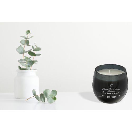 Maison Concepts 10Oz High Gloss Curved Candle Black Rose & Peony
