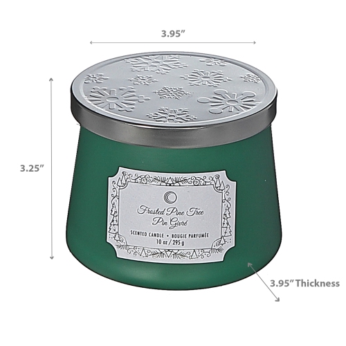 Maison Concepts Christmas 10.5Oz Taper Candle Frosted Pine Tree