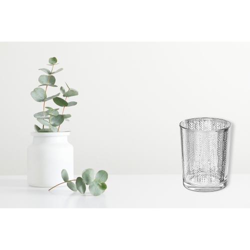 Maison Concepts Glass Votive Holder Silver Leaf