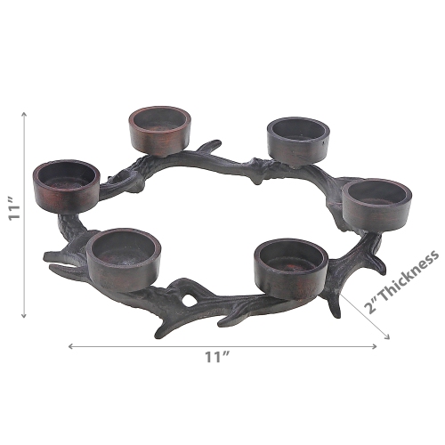 Maison Concepts Christmas Antler Wreath With 6 Tealight Holder