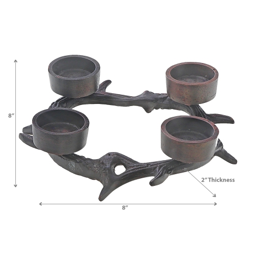 Maison Concepts Christmas Antler Wreath With 4 Tealight Holder