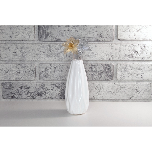 Maison Concepts Christmas Shiny Poinsettia Pick - Set of 6