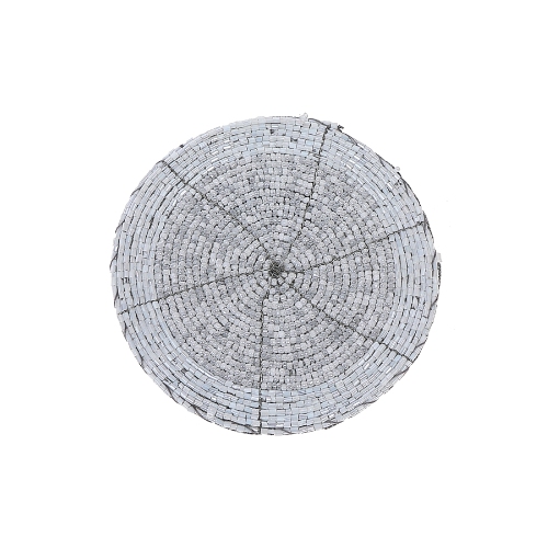 Maison Concepts Christmas Beaded Round Coaster White - Set of 6