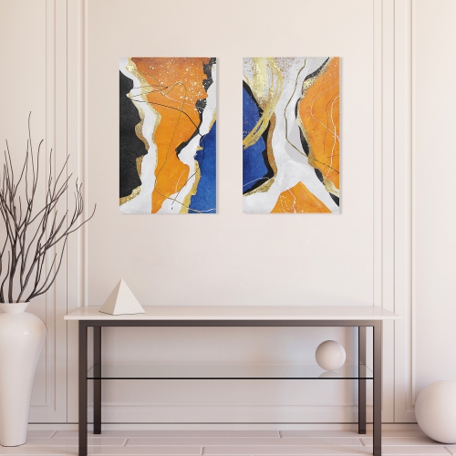 Maison Concepts Hand Painted Canvas Wall Art Canary - Set of 2