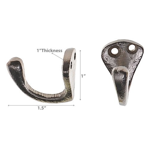 Ensemble de 2 crochets à fer à une tige en nickel de Maison concepts - Ensemble de 3