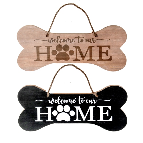 Maison Concepts Mdf Bone Shaped Plaque Welcome To Our Home - Set of 2