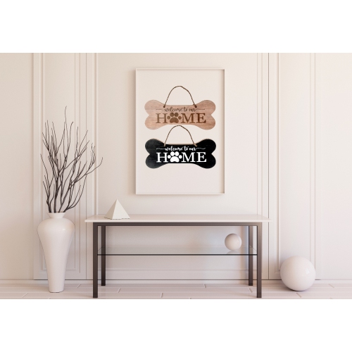 Maison Concepts Mdf Bone Shaped Plaque Welcome To Our Home - Set of 2