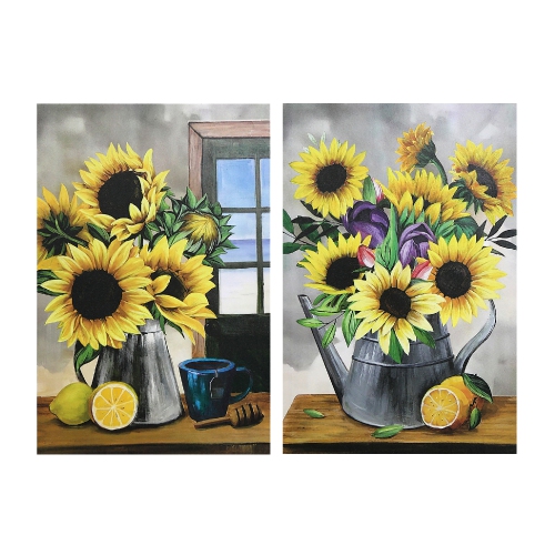 Maison Concepts Canvas Wall Art Sunflower And Lemons - Set of 2