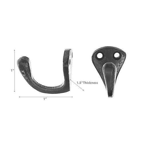 Maison Concepts Set Of 2 Single Prong Iron Hook Black - Set of 3