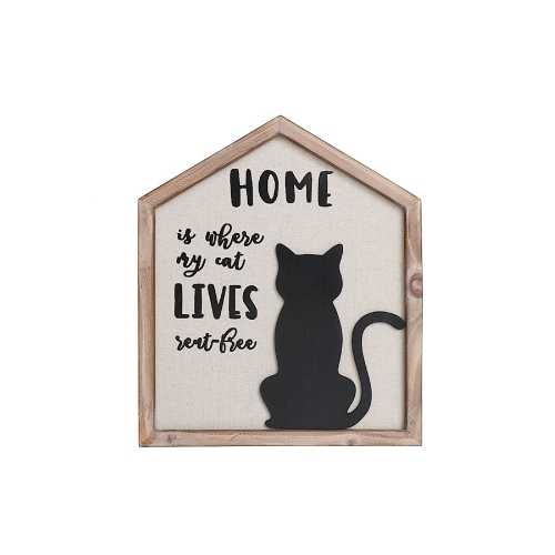 MAISON CONCEPTS  Framed House Shape Cat Sign