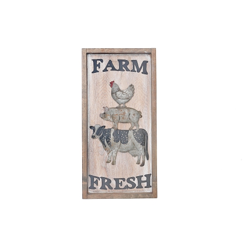 MAISON CONCEPTS  Farm Fresh Animals Wall Sign