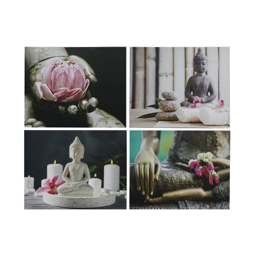 Maison Concepts Canvas Wall Art Zen Buddha - Set of 4