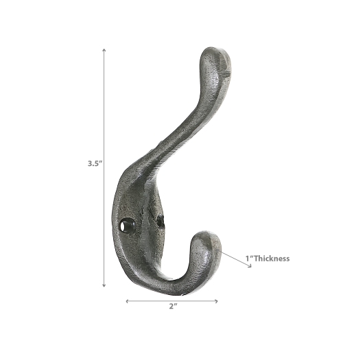 Maison Concepts Double Iron Hook Antique Silver - Set of 3