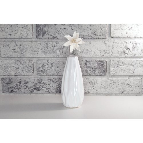 Maison Concepts Christmas Furry White Poinsettia Long Stem Pick - Set of 2