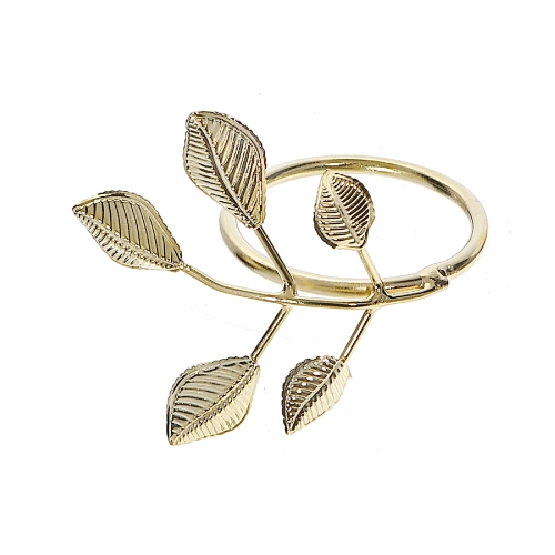Maison Concepts Gold Metal Leaf Napkin Ring - Set of 6