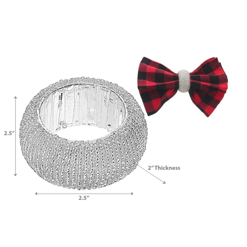 Maison Concepts Silver Beaded Napkin Ring - Set of 6