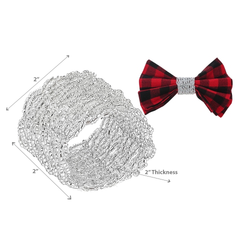 Maison Concepts Christmas Beaded Napkin Ring Silver - Set of 8