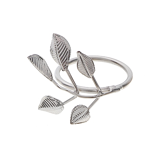 Maison Concepts Silver Metal Leaf Napkin Ring - Set of 6