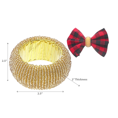 Maison Concepts Gold Beaded Napkin Ring - Set of 6