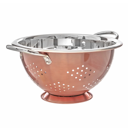 Maison Concepts Metallic Rose Deep Colander With Handles 13.78"