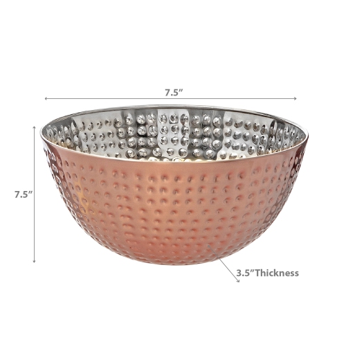 Maison concepts – bol à salade martelé rose métallique, 7,50 po