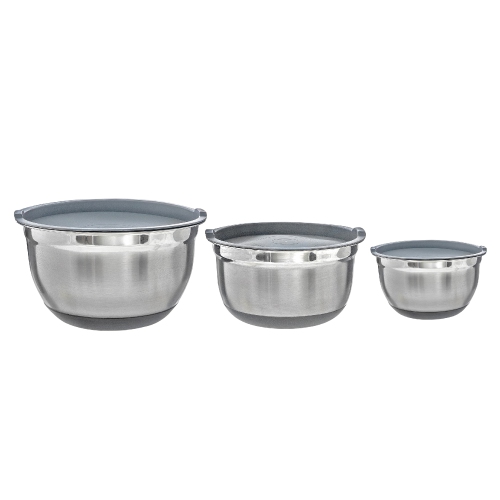 Maison Concepts German Bowl With Grey Lids And Anti Skid Base