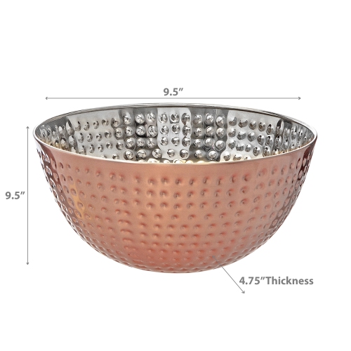 Maison Concepts Metallic Rose Hammered Salad Bowl 11.41"