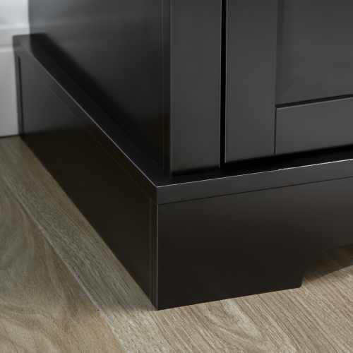 HOMCOM – buffet de buffet latéral, armoire de cuisine moderne avec 2 tiroirs et tablettes réglables, armoire de bar à café, noir