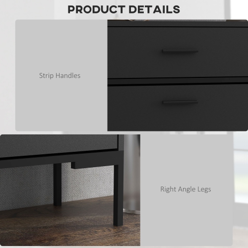 HOMCOM – Armoire à chaussures moderne avec 2 portes rabattables, tiroir et tablette réglable, 12 paires de chaussures pour entrée, couloir, noir