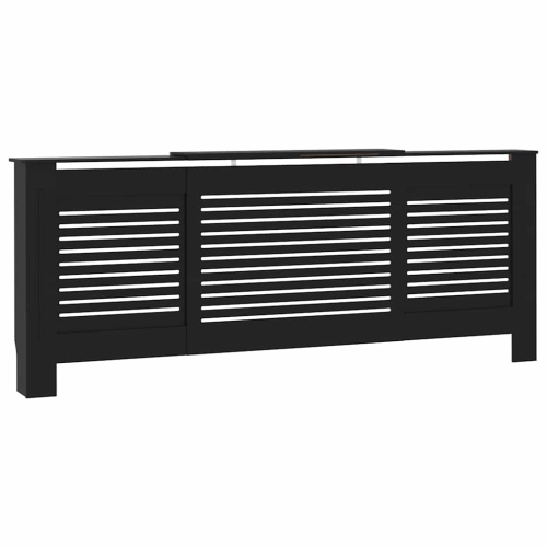 VIDAXL  Radiator Cover With Top Shelf, Hide Cluttered Pipes, Mdf, 55.5-80.7"x7.5"x32.1" In Black