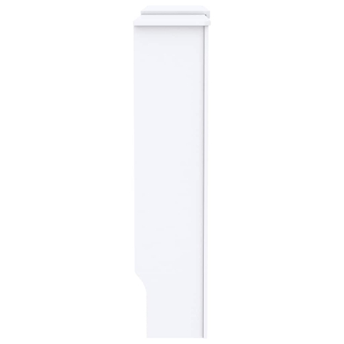 vidaXL Radiator Cover with Top Shelf, Hide Cluttered Pipes, MDF, 55.5-80.7''x7.5''x32.1'', White